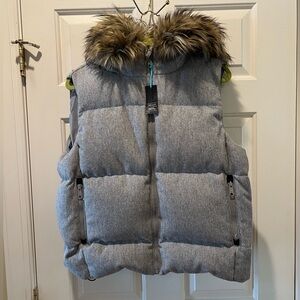 GAP Outdoor Edition Winter Warmth Puffer Vest w/Fur Trim Womens Sz XL NWT